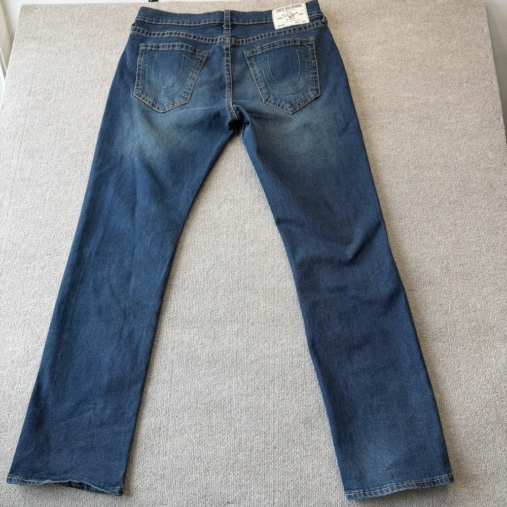 True Religion Ricky Relaxed Straight Men's Jeans Sz 36 Dark Wash Denim